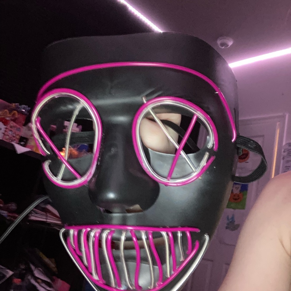 This is a light-up Halloween mask, works great ive just hardly used it.